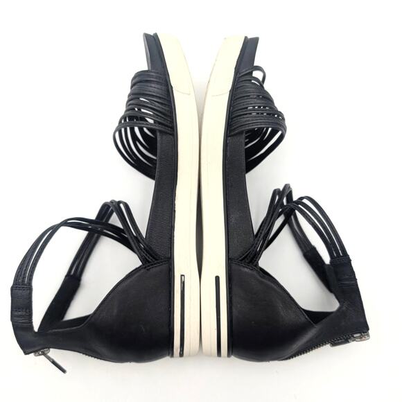 Eileen Fisher Shae Strappy Sandal Back Zip Women's Black Size US10 EU40.5 - Picture 5 of 11